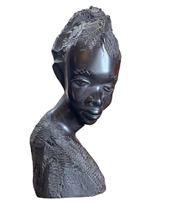 Ebony Carving Of African Tribeswoman Circa 1920