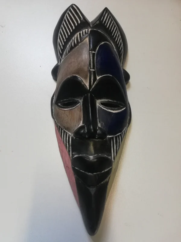 African wood carvings faces